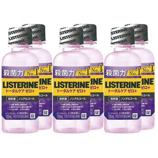 LISTERINE Total Care Zero Plus, 3.4 fl oz (100 ml) x 6 Bottles, Mouthwash, Liquid Toothpaste, Portable, Quasi-drug, Non-Alcohol, Clean Mint Flavor