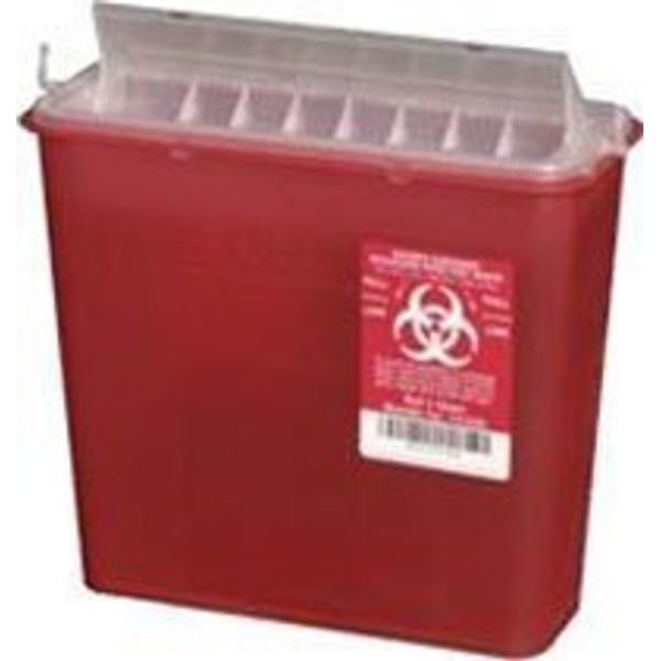 PT# 141020 Container Sharps Disposal System Red 5qt 20/Ca by, Plasti-Products Inc