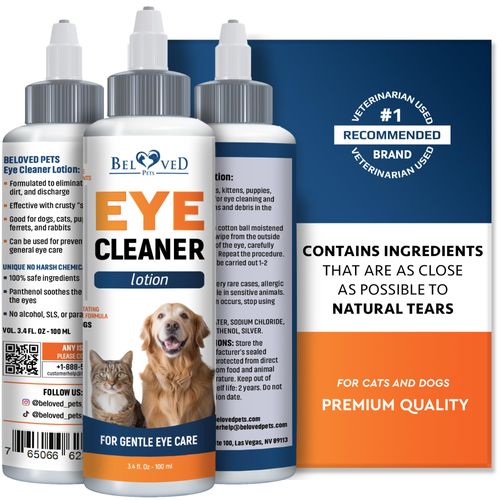 All Pets Eye Wash Drops for Relieve Pink Eye, Allergies Symptoms, Infections & Runny, Dry Eyes - Pain-Free Treatment Helps Prevent Abrasions, Irritations & Conjunctivitis