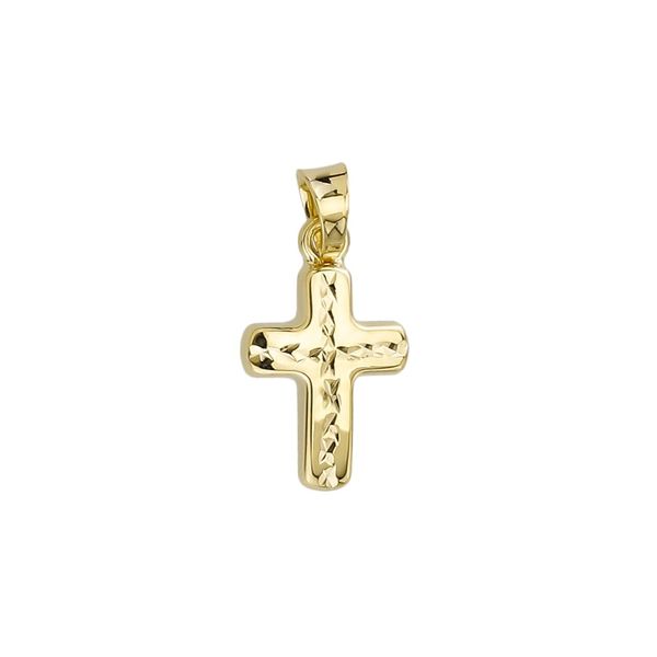 JC Trauringe Gold Anhänger Kreuz in Echt 585 Gold klassische, schlichte religiöse Goldkreuze Goldanhänger Goldschmuck Unisex Schmuck Kettenanhänger in Gelbgold inkl. Schmucketui 8561