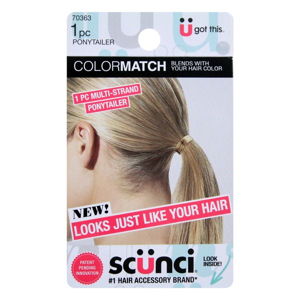 Scunci ColorMatch Ponytailer, Blonde, 1-Count