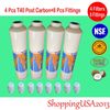 4 X T40 Omnipure Post Coconut Inline Carbon Filter 10X2" RO+8 Male Fitting