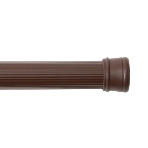 Kenney KN609S/15 Twist & Fit No Tools Spring Tension Standard Shower Curtain Rod with Non-Slip, Non-Scratch Ends, 36-63" Adjustable Length, Easy Install, Brown, 1" Diameter Rust Resistant Steel Tube