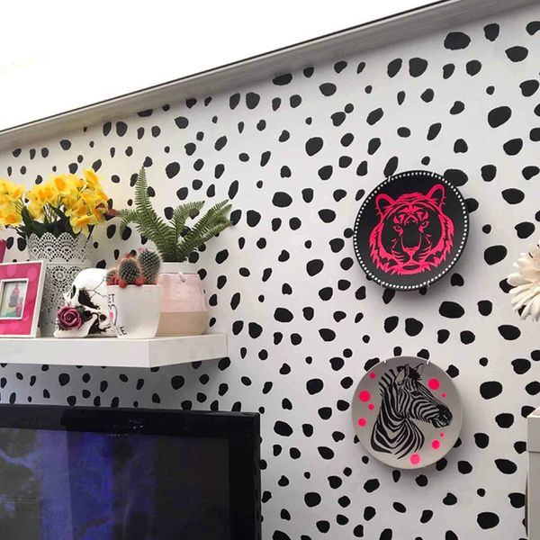 530 + Dalmation Spot Wall Stickers Irregular Polka Dot Stickers Dalmatian Spot Wall Stickers Decal Vinyl Stickers Wall Art Room Decor Bedroom Decor Peel And Stick Nursery Removeable Dots Stickers