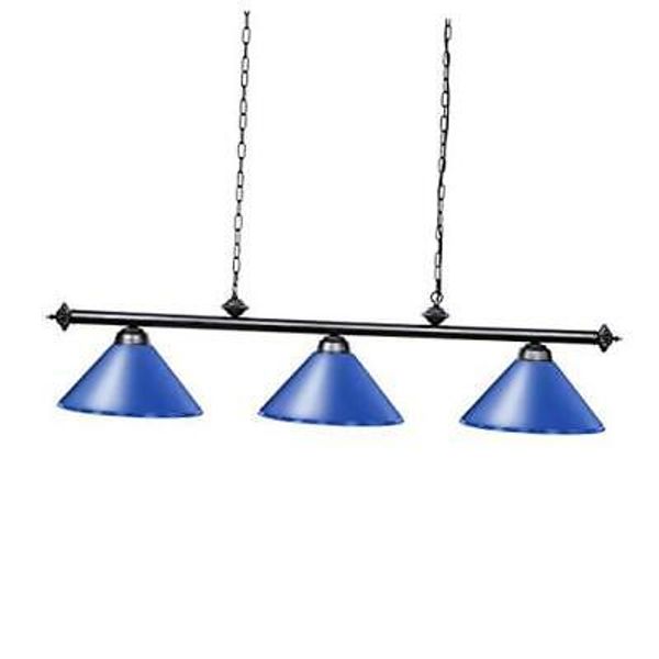 3 Light Pool Table Light for Game Room 7ft/8ft/9ft Tables, Vintage Blue