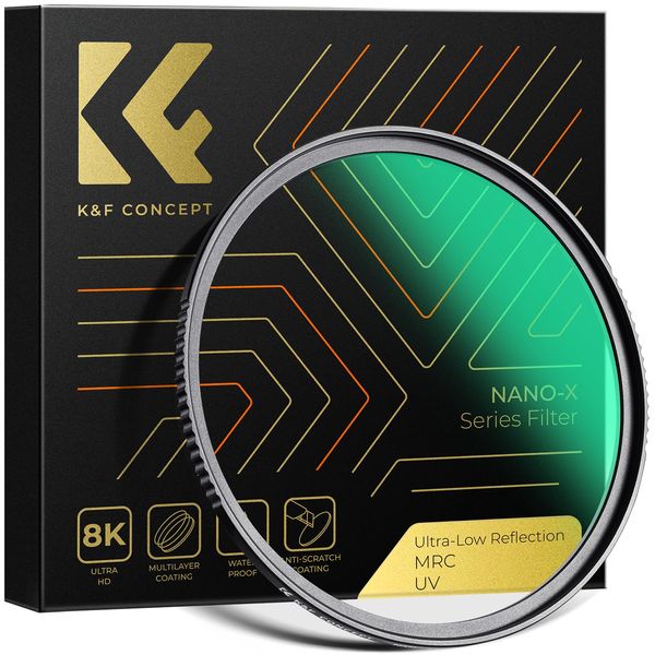 K&F Concept 40.5mm UV Filter Ultra Low Reflection Protection Lens Filter, Slim Lens HD Optical Glass 28-Layers Coating Scratch-resistant, Ultraviolet Protector Filters for DSLR Cameras (Nano-X Series)