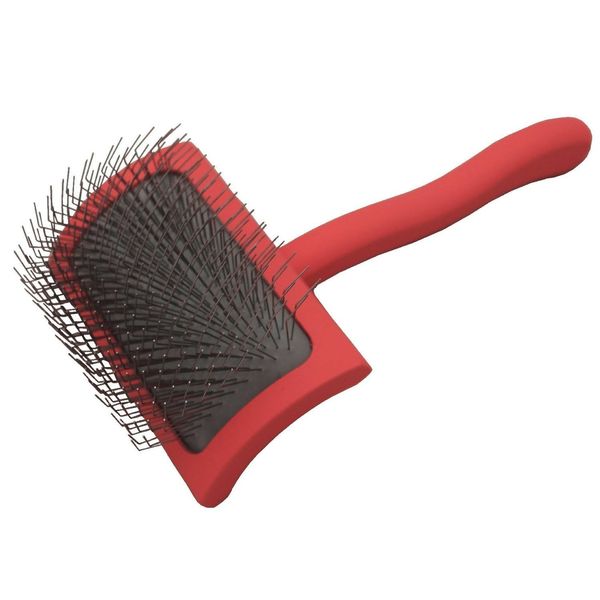 Chris Christensen Big G Dog Slicker Brush - Professional Dog Grooming Brush - Dog Shedding Brush - Fluff Detangle Style Slicker Dog Brush - Saves Time & Energy - Coral, Medium