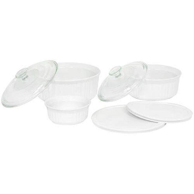 CorningWare French White, Round and Oval Bakeware 12-Piece Set 