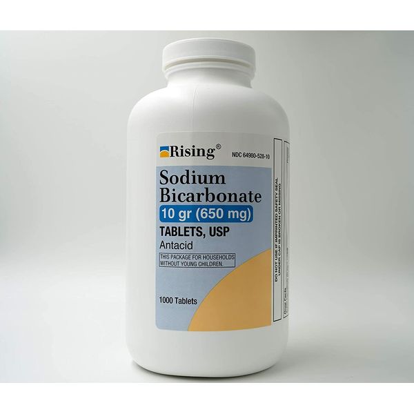 Sodium Bicarbonate Antacid 650mg (10gr) Tablets 1000ct Rising Exp 2025