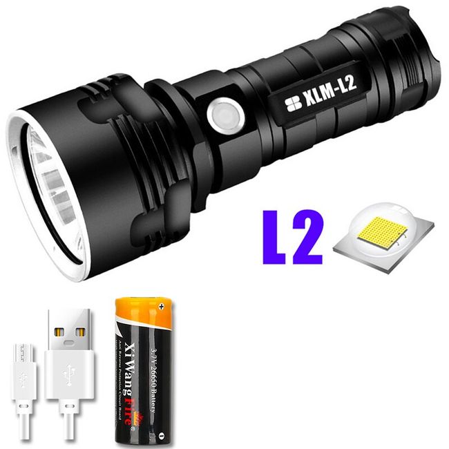 100000 Lumens Powerful Flashlight, Rechargeable Waterproof Searchlight  XHP70 Super Bright Handheld Led Flashlight Tactical Flashlight 26650  Battery