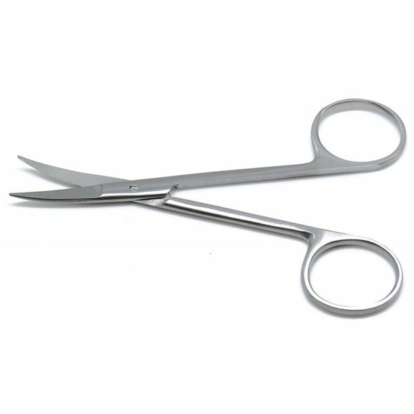 2 Iris Scissors, 3.1/2", Curved 20 mm Blades, Stainless