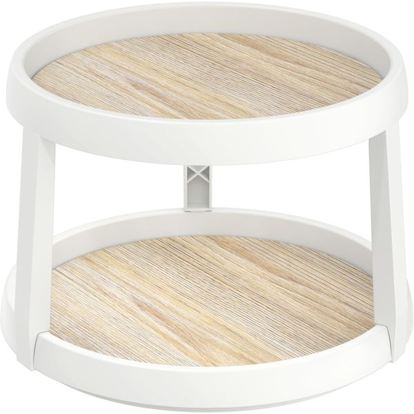 Simple Houseware 10-Inch 2 Tier Lazy Susan Multifunctional Organizer, Maple