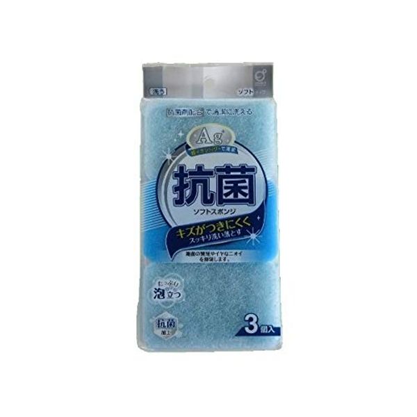 Kitchen Sponges, Soft Type, Antibacterial Formula, Pack of 3
