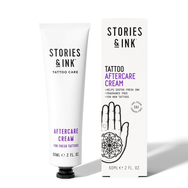 Stories & Ink Tattoo Care | AFTERCARE CREAM for Fresh Tattoos, Ink Protection & Enhanced Repair During Healing Phase. Hypoallergenic, Free from Petrolatum & Parabens