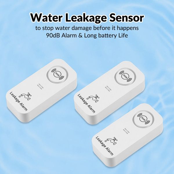 KERUI Water Leak Detectors Alarm for Home 90 dB Loud Water Leak Alarm Sensor 3PC