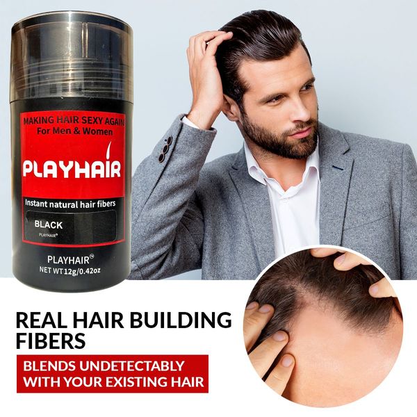 Natural Keratin Hair Building Fibers to Conceal Bald spot instantly Thinning Hair, & Cover Up for Men and Women Black