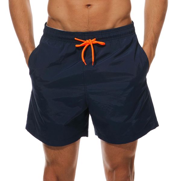 Arcweg Men's Swim Shorts Swim Trunks with Mesh Lining Quick Dry Men Swimming Shorts with 3 Pockets Beach Shorts Black Board Shorts Swimwear Surf Shorts Navy Blue 2XL