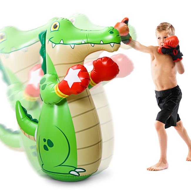 EagleStone AT10015 Sandbag for Kids, Boxing Toy, For Home, Freestanding, Punching Machine, Air Sandbag for Adults, Daruma Design, Punch Back, Stress Relief, Stand, Lack of Exercise, Indoor/Outdoor,