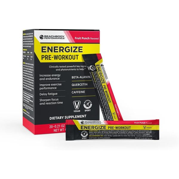 Energize Pre Workout Powder - Beta-Alanine, Quercetin & Low-Dose Caffeine  ⭐️⭐️⭐