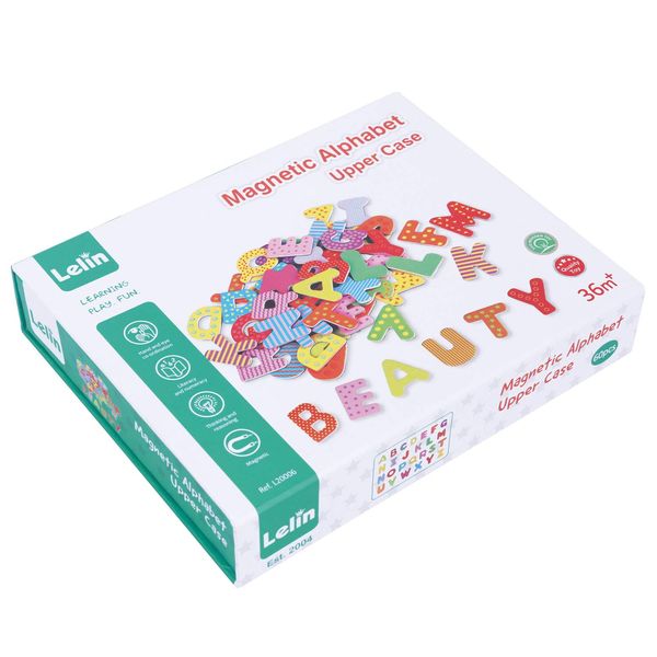 Lelin Wooden Magnetic Letters - Fridge Magnets (60 Pieces)