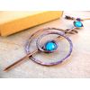 Handmade Celtic Copper Shawl Pin with Blue Agate