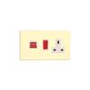 Varilight Flat Plate Screwless White Chocolate 45 Amp Cooker Switch & 13A Plug Socket with Neon