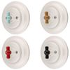 Flush-Mounted Porcelain Retro Rotary Button Bell Push Button All-in-One Series PR1 White