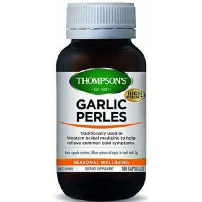 Thompson's Garlic Perles Capsules 180 - HIGH POTENCY Odour - Controlled