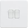 Knightsbridge SF3000MW Screwless 10A 2G 2 Way Switch-Matt White