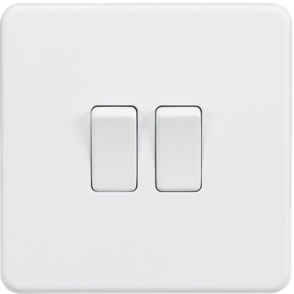 Knightsbridge SF3000MW Screwless 10A 2G 2 Way Switch-Matt White