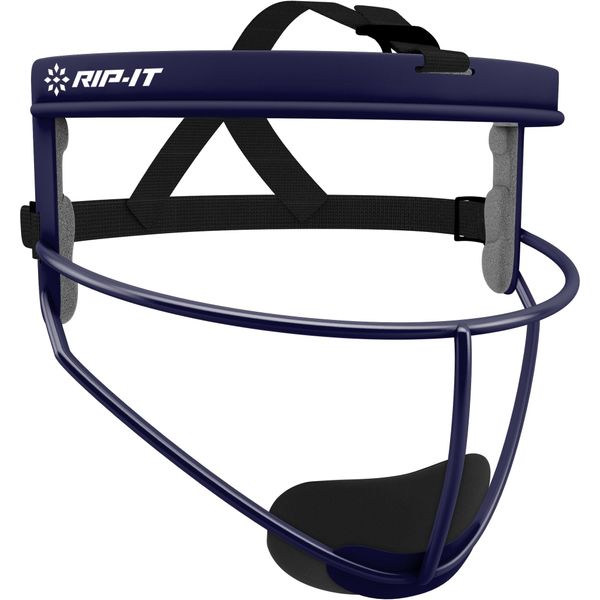 RIP-IT Original Defense Softball Face Mask | Lightweight Protective Softball Fielder's Mask | Adult | Navy