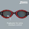Zoggs Predator Flex Goggle, UV Protection Swim Goggles,Red/Black/Smoke Polarized, regular