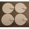 4 Rubber Reusable Replacement Electrode Pads For TENS Microcurrent 6.5cm Round