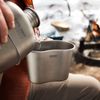 Explorer Bear Black Titanium Canteen Set, 1100ml + 700ml Cup with Carrying Bag