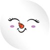 Flox Creative 15 51mm Matt Circle Stickers Cute Snowman Face