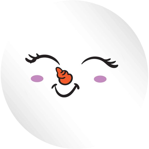 Flox Creative 15 51mm Matt Circle Stickers Cute Snowman Face
