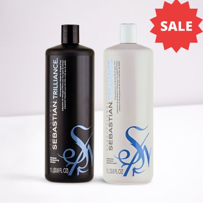 SEBASTIAN Trilliance Shampoo 33.8 Oz & Conditioner 33.8 Oz Liter Size Duo Set