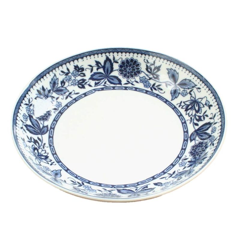 Flower Line: Lightly 8.7 Inches (22 Cm) Round Plate (Blue) (Cafe