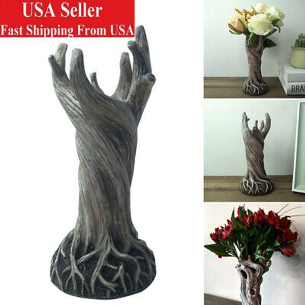 Home Desktop Tree Trunk Flower Vases Creative Decor Statue Ornament Halloween