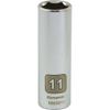 Dynamic Tools D003211 1/4" Drive 6 Point Metric Socket with 11mm Deep Length, Chrome Finish