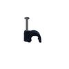 Tower Round Black Cable Clips 9mm with Fixing Nails Pack of 100