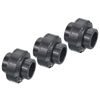 PATIKIL UPVC Pipe Fitting 25mm Socket 3pcs Straight Joint Union Quick Connector Gray