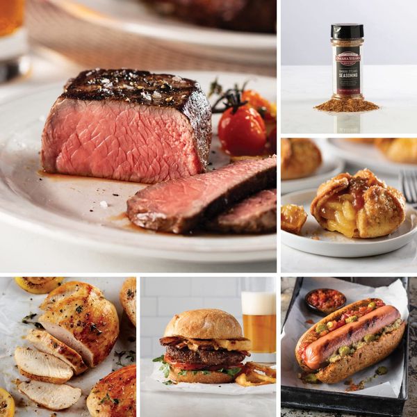 Omaha Steaks Favorites Assortment (Top Sirloins, Chicken Breasts, Omaha Steaks Burgers, Franks, Caramel Apple Tartlets, 1 jar Omaha Steaks Seasoning)