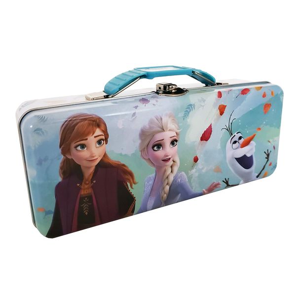 The Tin Box Company Frozen 2 Tin Pencil Box with Handle & Clasp - Storage Box