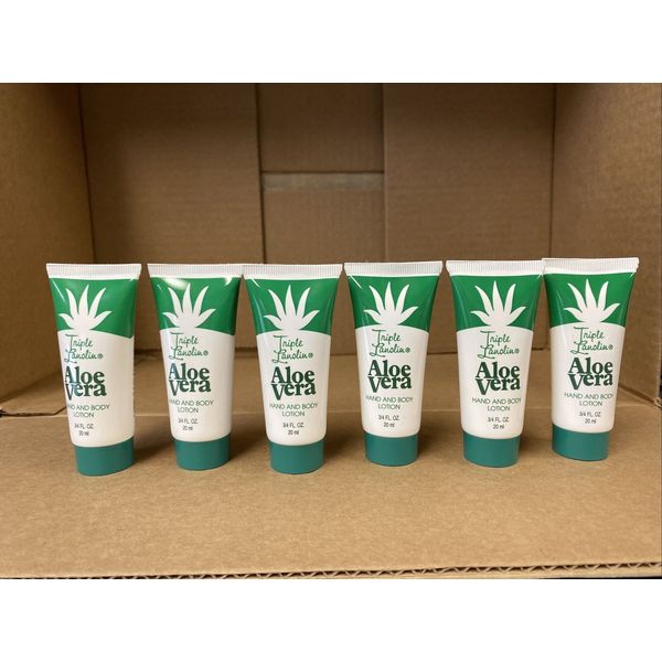 ( 6 ) TRIPLE LANOLIN ALOE VERA HAND AND BODY LOTION .75oz / 3/4 oz