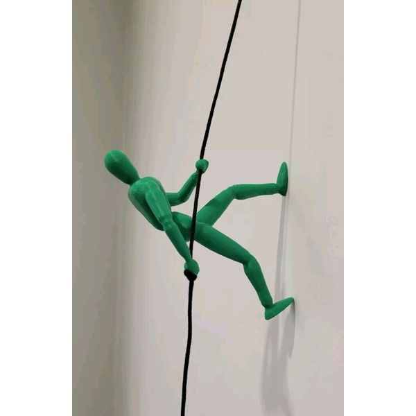 Climbing Figure On A Rope / 3D Printed Wall Art