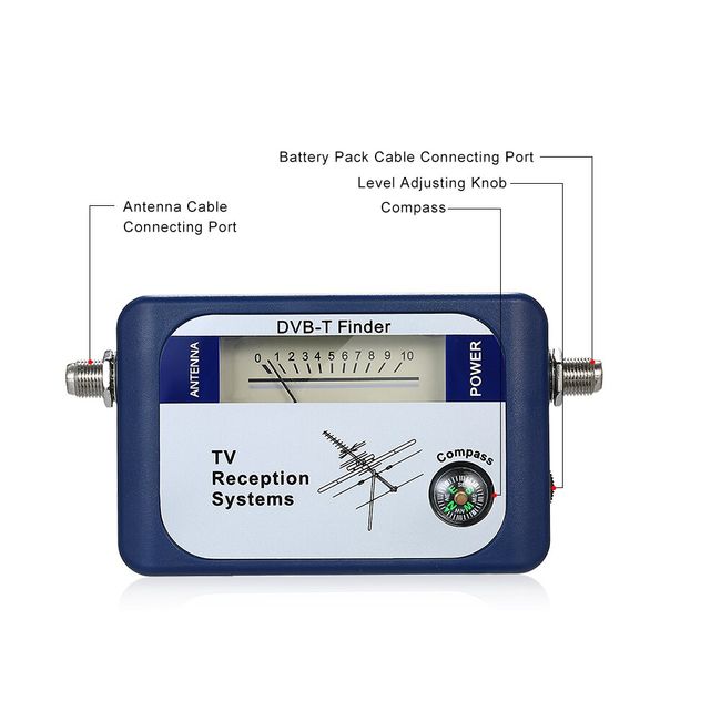 2 in 1 Satellite and TV Signal Finder LCD Digital Satellite Finder Portable  TV Antenna Signal Strength Meter Signal Finding Meter with Compass Alarm