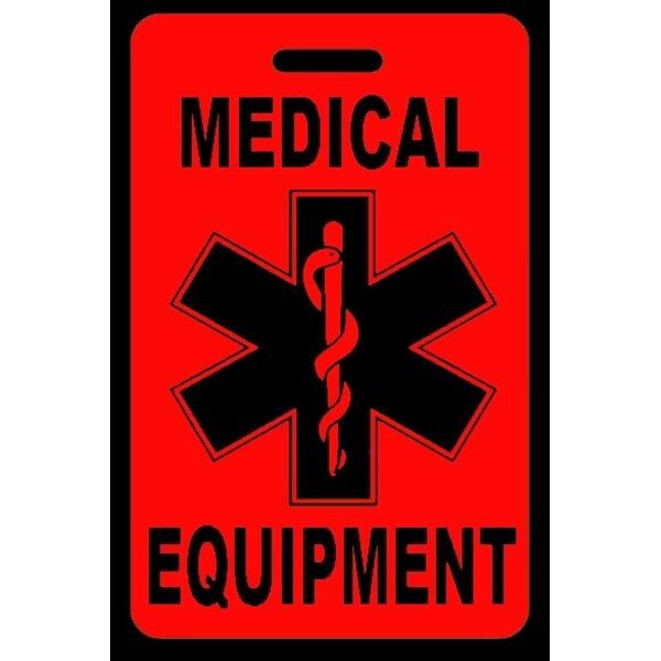 Hi-Viz Red Medical Equipment Bag Tag