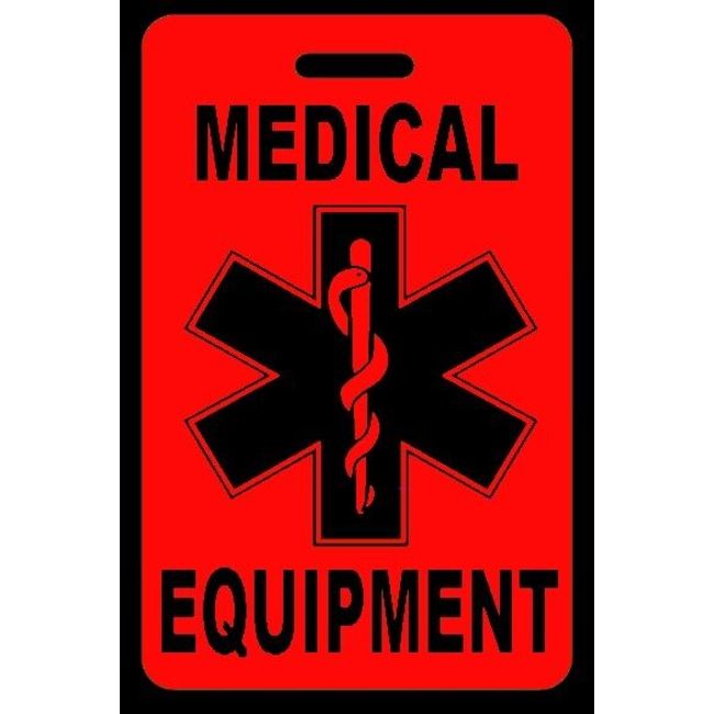 Hi-Viz Red Medical Equipment Bag Tag