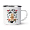 Crazy Christmas Lady Snowflakes Retro Enamel Mug Cup